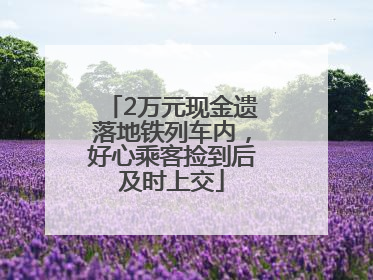 2万元现金遗落地铁列车内，好心乘客捡到后及时上交