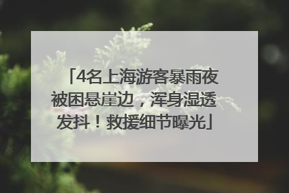 4名上海游客暴雨夜被困悬崖边，浑身湿透发抖！救援细节曝光