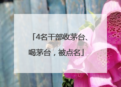 4名干部收茅台、喝茅台，被点名