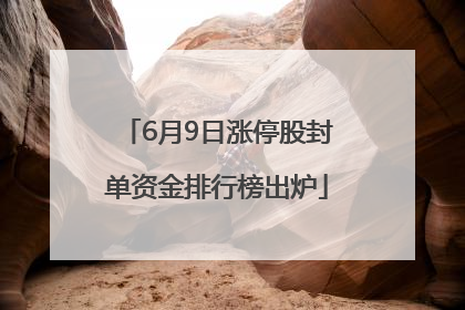 6月9日涨停股封单资金排行榜出炉