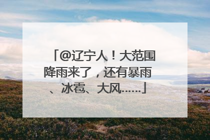 @辽宁人！大范围降雨来了，还有暴雨、冰雹、大风……