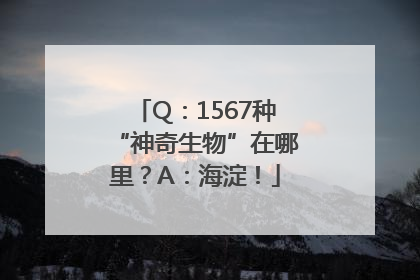 Q：1567种“神奇生物”在哪里？A：海淀！